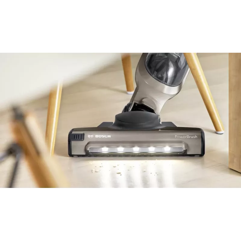 Bosch BBH3ALL23 stieņa putekļsūcējs/elektriskā slota 2-in-1 stieņa putekļsūcējs Ar bateriju Sausā tīrīšana Bez maisiņa 0,4 l Šampanietis, Metālisks