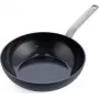Wok/Cepamā panna GreenPan CC006388-001, apaļa, 28 cm, melna, bez PFAS