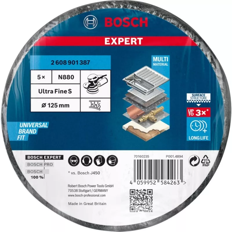 Bosch N880 Slīpēšanas disks metālam, krāsai, nerūsējošajam tēraudam, tēraudam
