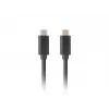 USB C uz USB C kabelis LANBERG CA-CMCM-32CU-0010-BK — USB 3.2 Gen 2, 1 m, melns, 100 W uzlāde, 4K video