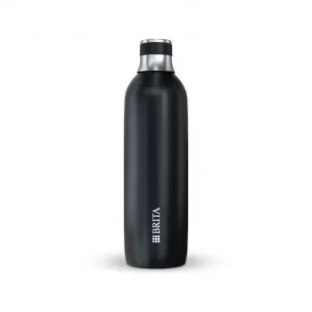 Karbonizācijas pudele BRITA 118440 — nerūsējošais tērauds, 1 L, mazgājama trauku mazgājamajā mašīnā, ergonomiska (93×93×305 mm)