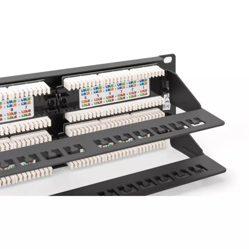DIGITUS - Sadales panelis - RJ-45 X 48 - Pelēks, RAL 7035 - 2U - 48 porti (DN-91648U)