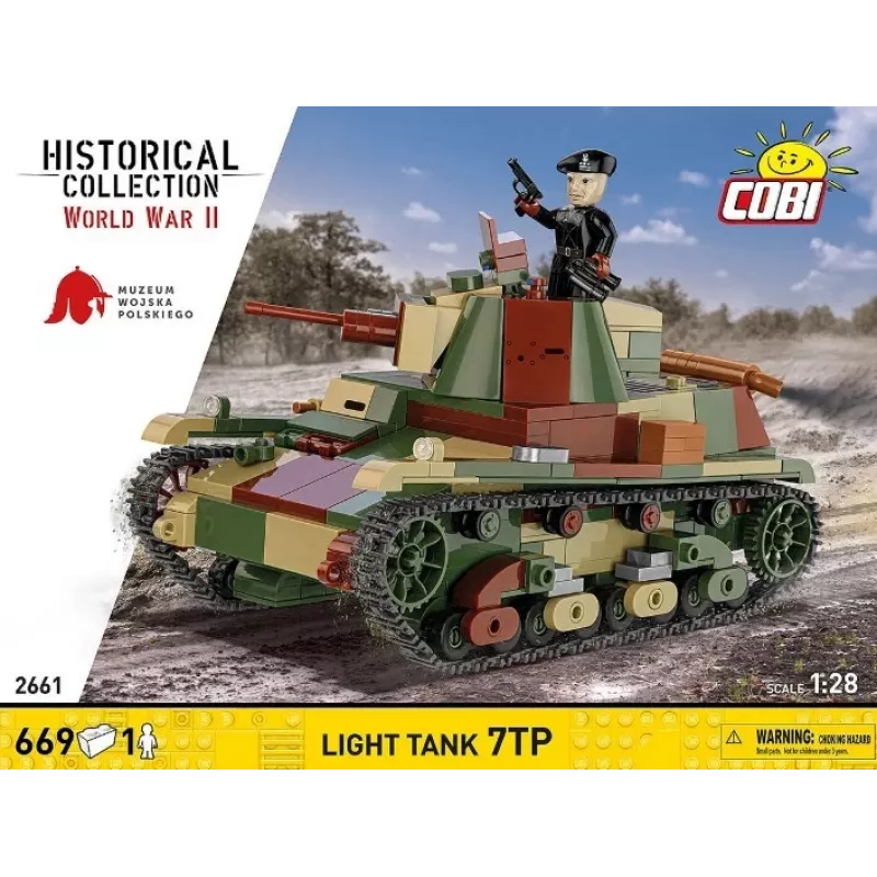 Cobi Building Blocks Light Tank 7TP modelis, 669 detaļas, COBI-2661