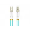Optiskās šķiedras pārvada kabelis MM LC/UPC-LC/UPC DUPLEX 3.0MM OM3 50/125 LSZH 2M Aqua