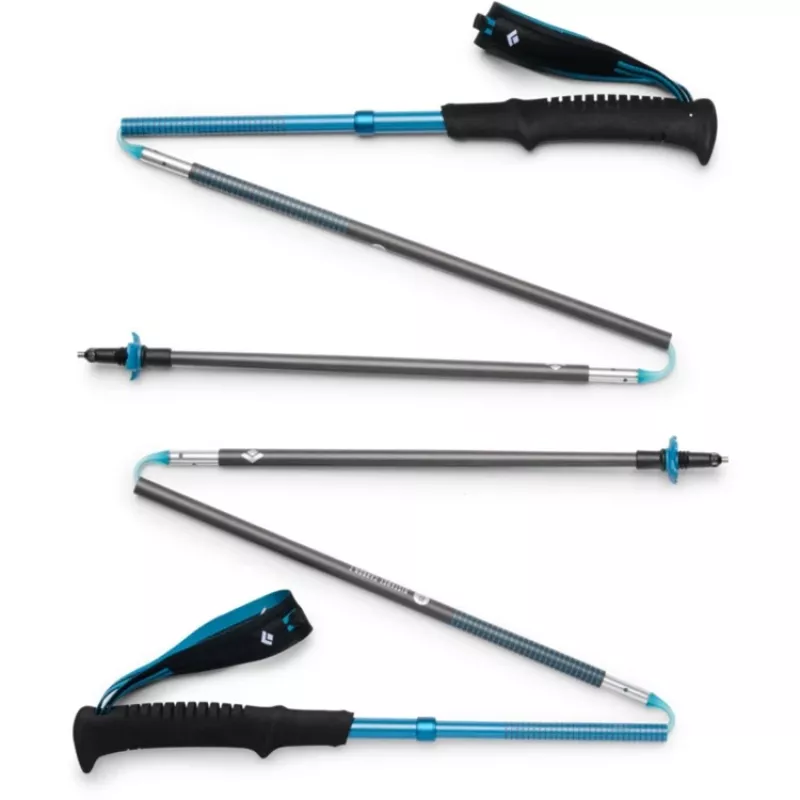 Pārgājienu nūjas Distance Carbon Z, fitnesa ierīce antracīta/zila, 1 pāris, 105 cm