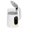 Elektriskā tējkanna Adler AD 1305WG — 1,7 l, 2200 W, stikls/plastmasa, balts/zelta/caurspīdīgs