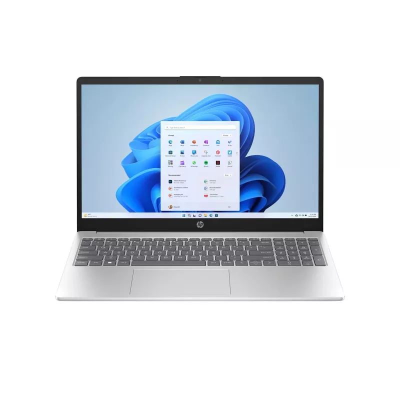 Portatīvais dators HP 15-fc0043ny — Ryzen 3 5425U, 15,6 collu FHD, 8GB DDR4, 256GB SSD, Vega 6, Windows 11, dabīgais sudrabs