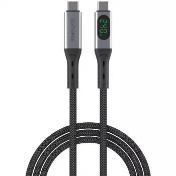 USB kabelis 4smarts 541438 USB4 Gen 2x2 1,5 m USB C melns pelēks