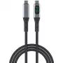 USB kabelis 4smarts 541438 USB4 Gen 2x2 1,5 m USB C melns pelēks