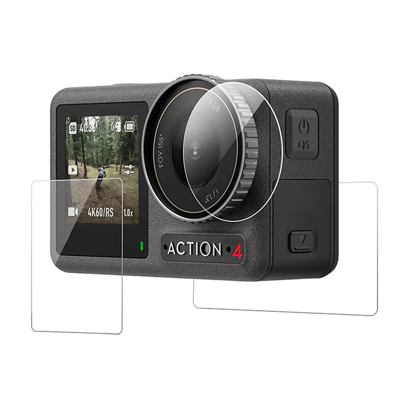 Rūdītā stikla ekrāna aizsargs DJI Osmo Action 5/4/3 no Telesin — izturīgs pret skrāpējumiem, augsta caurspīdība