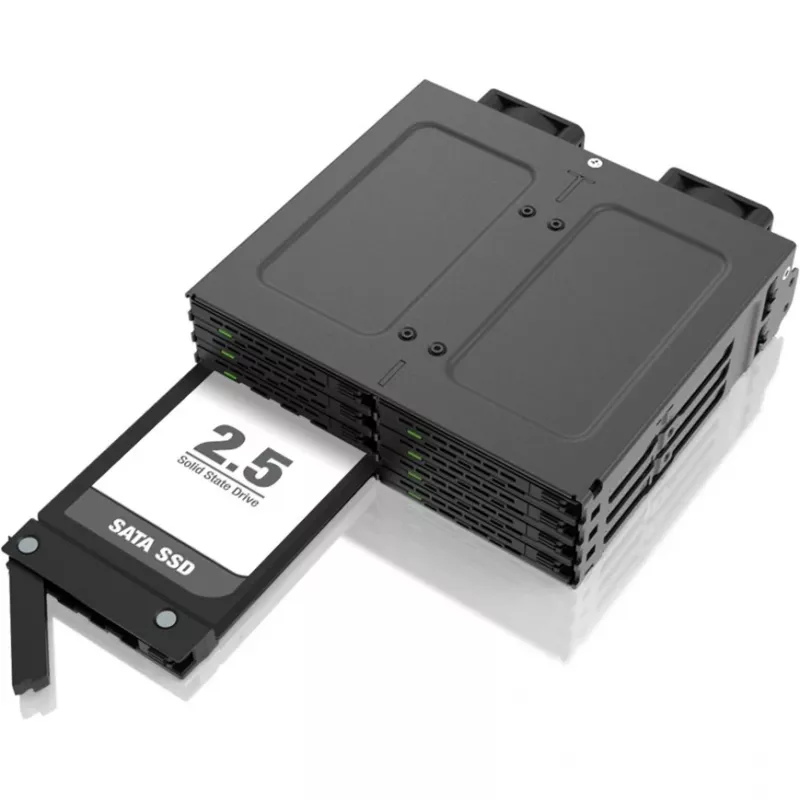 Mobilais nodalījums icy dock MB038SP-B 8x 2,5 collu SATA/SAS diskdziņiem, ietilpst 1x 5,25 collu nodalījumā