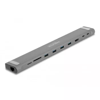 DeLOCK USB Type-C plāns Docking Station 4K HDMI USB 3.2 Gen 1 LAN SD PD 3.0