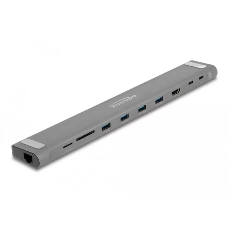 DeLOCK USB Type-C plāns Docking Station 4K HDMI USB 3.2 Gen 1 LAN SD PD 3.0