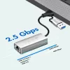 USB-A/-C uz 2,5G Ethernet adapteris, pelēks