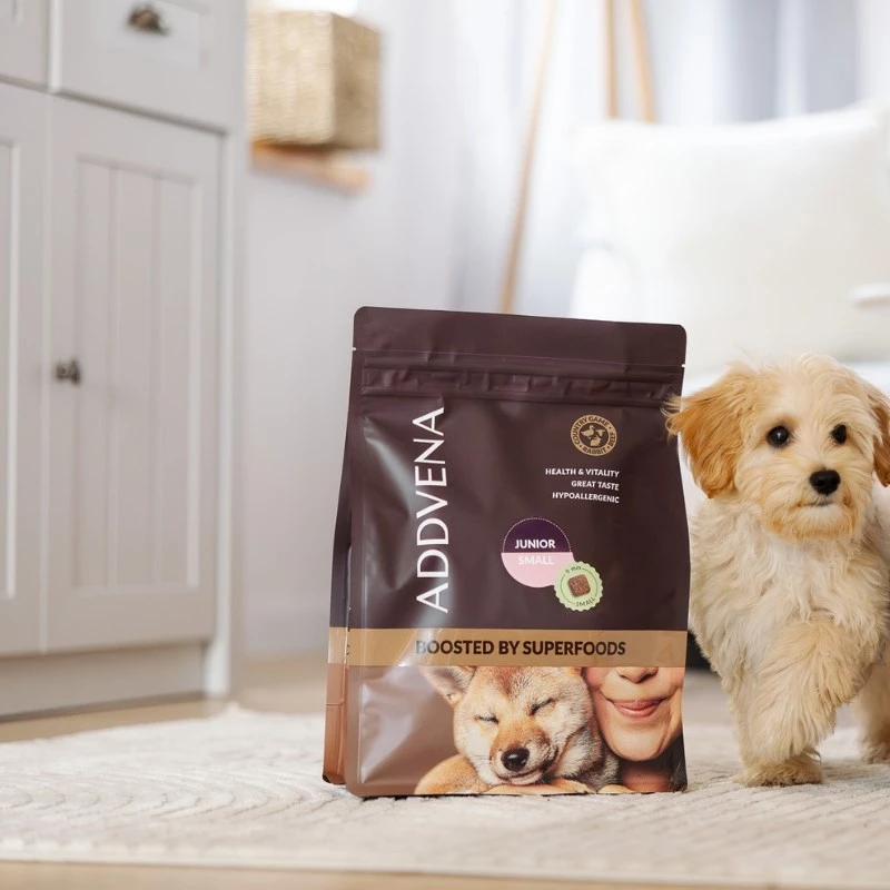 ADDVENA Boosted by superfoods Junior Small Beef - sausā suņu barība - 2,5kg