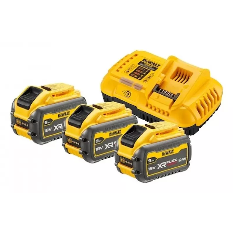 Akumulatora un lādētāja komplekts DeWalt DCB118X3 — Li‑Ion 9 Ah akumulators ar lādētāju