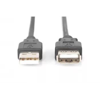 Digitus — USB pagarinātāja kabelis — USB Type A, 4 kontaktu (vīrišķais) — USB Type A, 4 kontaktu (sieviešu) — 3,0 m (USB / USB2.0) — melns (AK-300202-030-S)