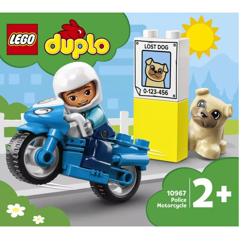 Rotaļu motocikla komplekts LEGO Duplo Policija 10967 ar kustīgiem riteņiem un policista figūru