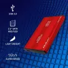HDD/SSD korpuss QOLTEC 51860 2,5 collu SATA III diskdziņiem, USB Type-A, 5 Gbit/s, alumīnijs, sarkans
