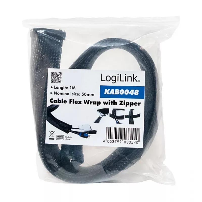 Kabeļu apvalks LogiLink KAB0048 melns