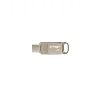 USB zibatmiņa PATRIOT PS128GT560DS5D 128GB USB 3.2 (USB-A / USB-C) grozāma, cinka sakausējuma, sudraba