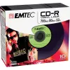 EMTEC Vinyl Look - 10 x CD-R - 700 MB (80 min) 52x - zila, dzeltena, ceriņu, zaļa, rozā - plāns Jewel Case