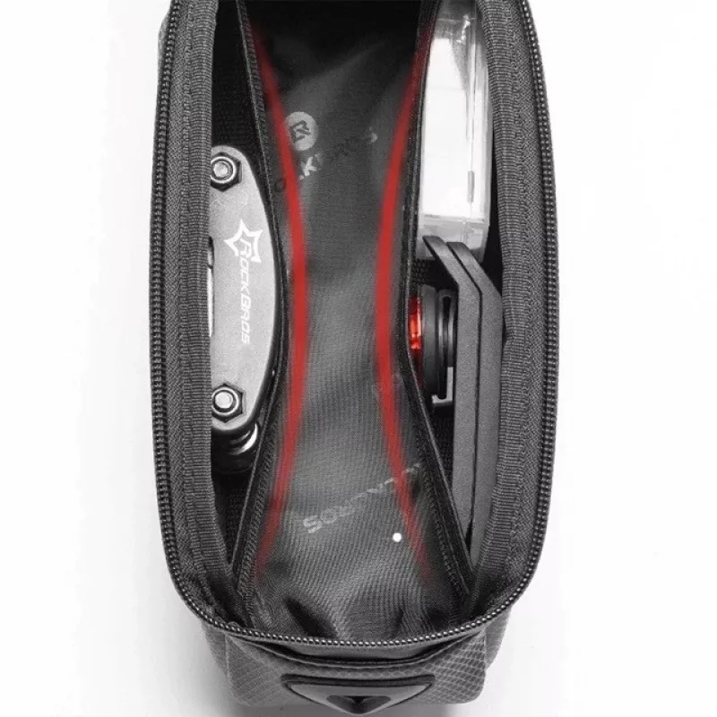 Rockbros B68-1 velosipēda rāmja soma ar telefona kabatu 1,7 l melna