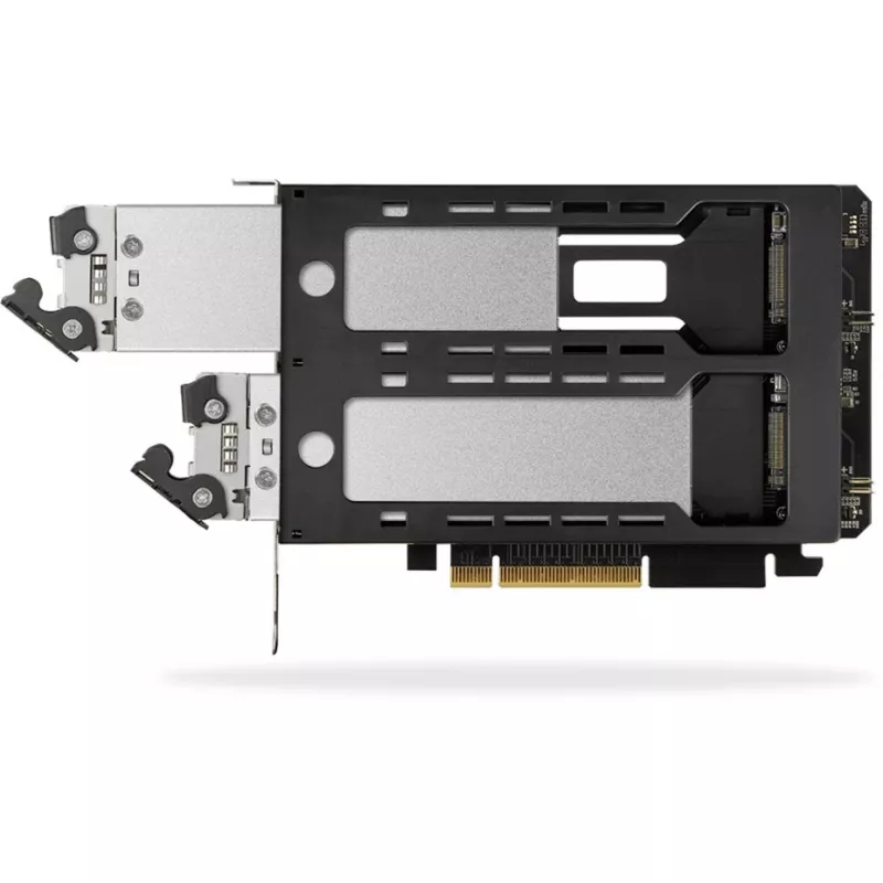 Mobilais glabāšanas plaukts RAIDSONIC ToughArmor MB842MP-B — 2 izņemami sloti M.2 NVMe, PCIe 4.0 x16