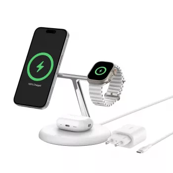 Belkin WIZ023VFBK mobilās ierīces lādētājs Austiņas, Viedtālrunis, Viedpulkstenis Melns USB Bezvadu uzlāde Iekštelpām