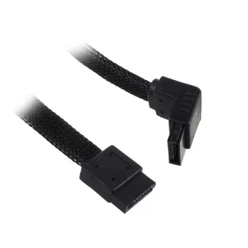 SilverStone SATA III kabelis 50 cm leņķa/taisns - apvalkots melns