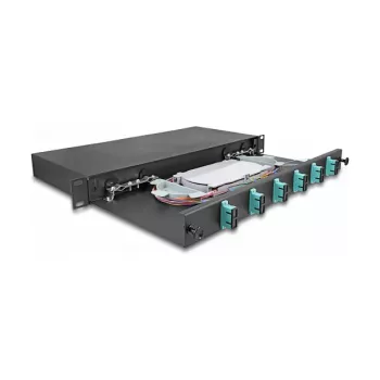 DeLOCK optisko šķiedru salaiduma sadalītājs 67001 Melns Metāls 482x220x44mm