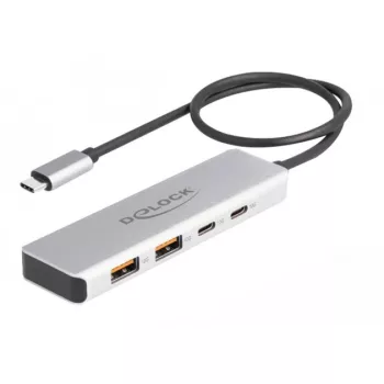 DeLOCK USB centrmezgls USB Type-C 10 Gbps 2x Type-A 2x Type-C 35 cm kabelis