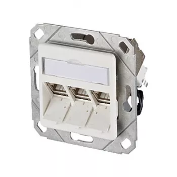 METZ CONNECT BTR C6A Module 3 Port 270° UPk - Savienojuma ligzda, virsapmetuma montāža - RJ-45 X 3 - Tīri balta, RAL 9010 (130B12D31102-E)