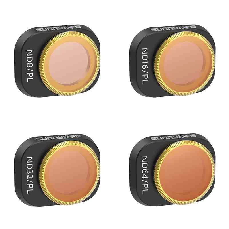 Filtru komplekts Sunnylife priekš DJI Mini 4 Pro — neitrālā blīvuma un polarizācijas 4 lēcas (ND8, ND16, ND32, ND64)