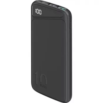Ātrās uzlādes jaudas banka 10 000 mAh (melna, USB-C PD, QC 3.0, 10 000 mAh)