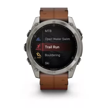 Garmin Fenix 8 3,56 cm (1,4 inch) AMOLED 51 mm Digitāli 454 x 454 pikseļi Skārienekrāns Titāns Wi-Fi GPS (satelīts)