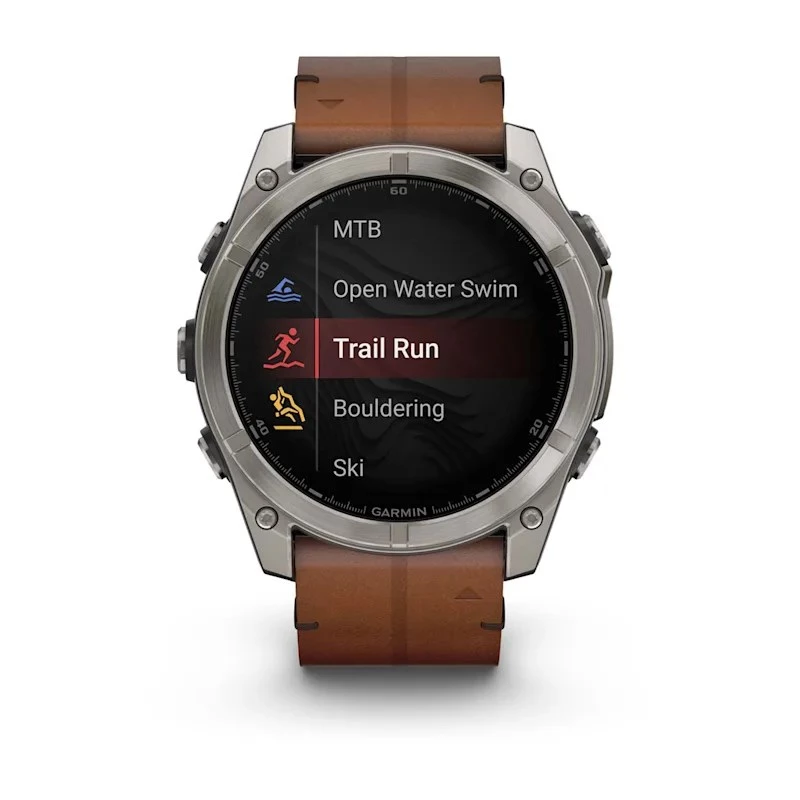 Garmin Fenix 8 3,56 cm (1,4 inch) AMOLED 51 mm Digitāli 454 x 454 pikseļi Skārienekrāns Titāns Wi-Fi GPS (satelīts)