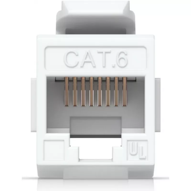 UBIQUITI CAT6 KEYSTONE COUPLER, IEPAKOJUMS PA 12. UBIQUITI CAT6 KEYSTONE COUPLER ĒRTAI JAU SABLĪVĒTU ETHERNET KABEĻU SAVIENOŠANAI