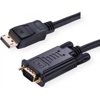 Value 11.99.5802 Video kabeļa adapteris 2 m VGA (D-Sub) DisplayPort melns (11.99.5802)