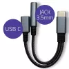 Adapteris 2w1 USB-C uz USB-C un 3,5 mm ligzdu PD 15W