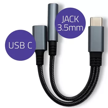 Adapteris 2w1 USB-C uz USB-C un 3,5 mm ligzdu PD 15W