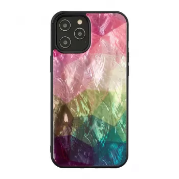 Aizsardzības maciņš iKins Apple iPhone 12 / 12 Pro — ūdens ziedu dizains, melns