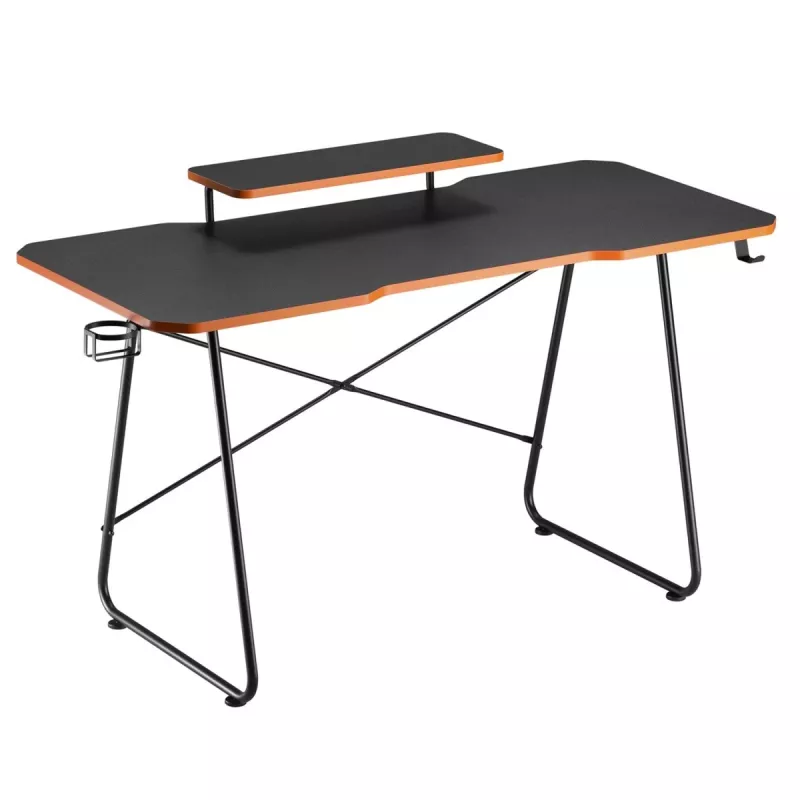 Maclean NanoRS spēļu galds ar monitora plauktu, maks. 50 kg, augstums 850 mm, melns RS170, spēļu galds, melns