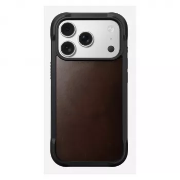 Mobilā tālruņa maciņš Nomad Rugged Leather vāciņš iPhone 17 Pro, 6,3 collas (16 cm), brūns, āda/TPU/alumīnijs