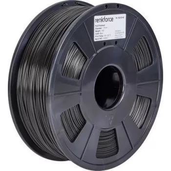 Renkforce RF-4511188 3D drukas materiāls Polipienskābe (PLA) Melna 1 kg (RF-4511188)