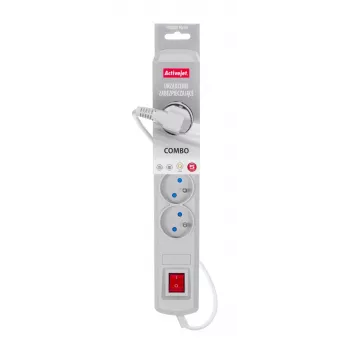 Activejet pelēks strāvas pagarinātājs ar vadu ACJ COMBO 5G/3M/BEZP. AUT/S