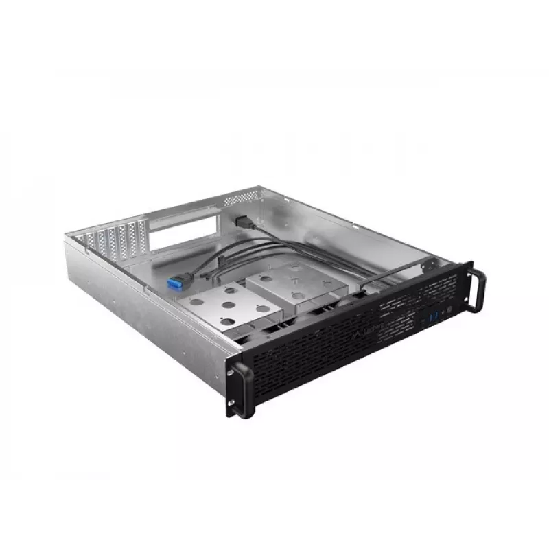 Plaukta korpuss Lanberg SC01-5202-12B 2U Melns 3 ventilatori HDD+SSD