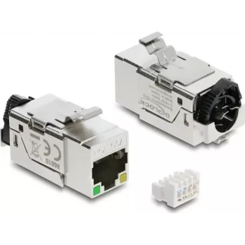 Keystone modulis DELOCK 86610 — plakans no nerūsējošā tērauda RJ-45, 16.4×37.5×22 mm