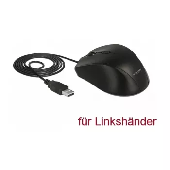 Pele DeLOCK 12548 Biroja Kreisā roka USB Type-A Optiskā 2400 DPI