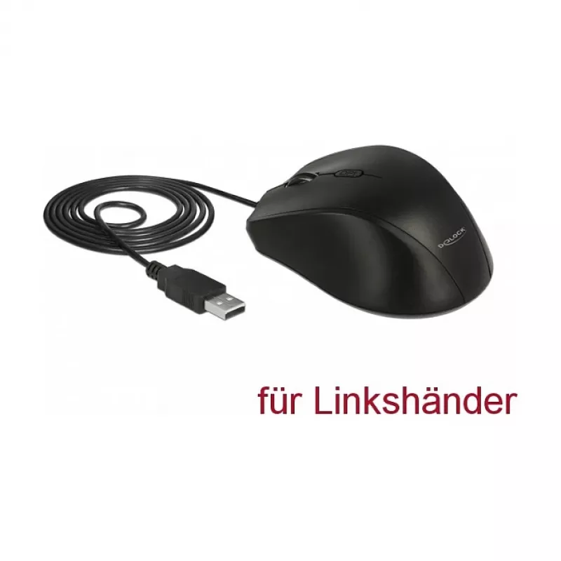 Pele DeLOCK 12548 Biroja Kreisā roka USB Type-A Optiskā 2400 DPI
